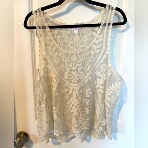 Xhilaration Floral Lace Tank Top Size L/XL